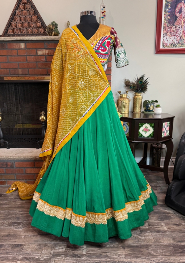 Mango Green Vintage Gamthi Chaniya